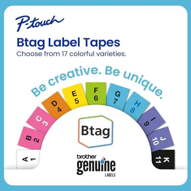 Alt view image 6 of 7 - Brother P-Touch PT-N20 Handheld Portable Label Maker for Desktop Organization Bundle Includes BTag 3M Tape, Digital Label Making Guidebook Download & 1-Year Protection
