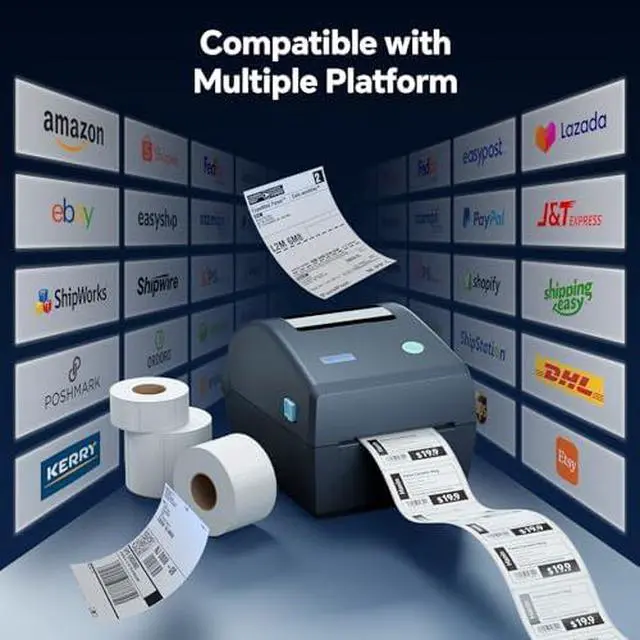 Alt view image 2 of 6 - iD880 Industrial Thermal Printer with 1000Pcs 2.28' × 1.18' Labels