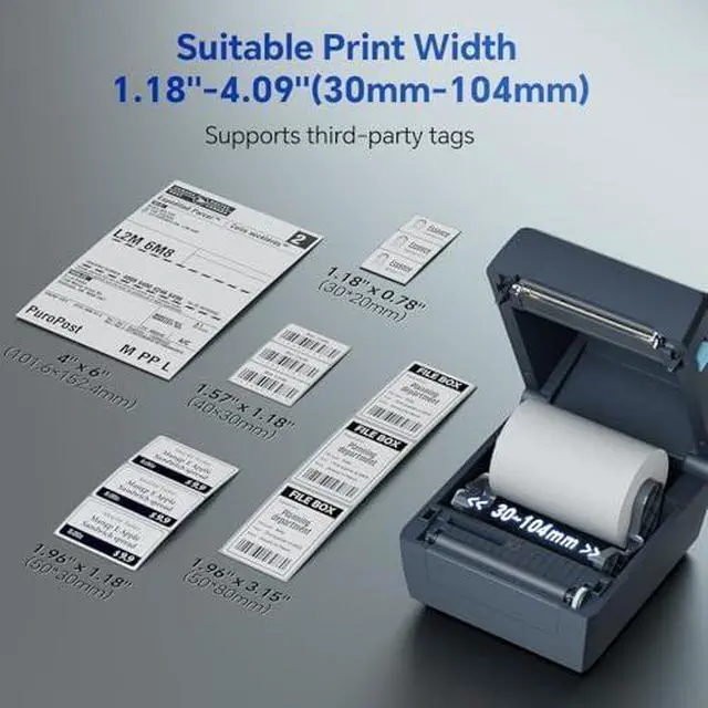 Alt view image 3 of 7 - iD880 Industrial Thermal Printer with 500 Sheets 4" × 6" Labels