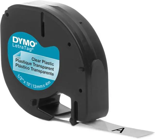 Alt view image 2 of 7 - DYMO - DYM16952 Authentic LetraTag Labeling Tape for LetraTag Label Makers, Black Print on Clear pastic Tape, 1/2'' W x 13' L, 1 roll (16952) (Pack of 5)
