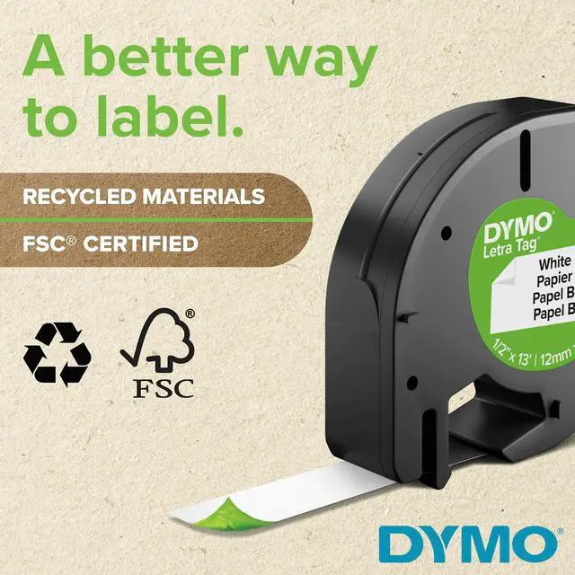 Alt view image 4 of 7 - DYMO LT Labels Variety Pack 1/2-Inch x 13-Foot Rolls Black Print 3 Rolls for LetraTag Label Makers (Pack of 12)