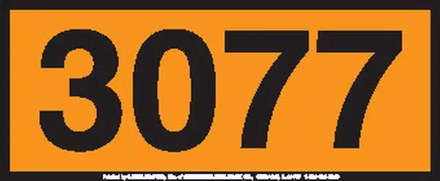 Main image of Labelmaster ZOPP3077 UN3077 Stock 4-Digit Panel Hazmat Placard, Permanent Vinyl, Orange (Pack of 25)