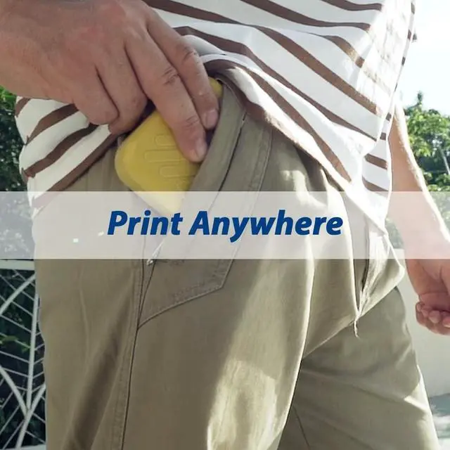 Alt view image 5 of 7 - BENTSAI B10 Mini Handheld Printer Portable Printer Mini Inkjet Printer Wirless WiFi Printer with iOS/Android APP for DIY Printing Tshirt Printing QR Code Date Picture Printing (Yellow)