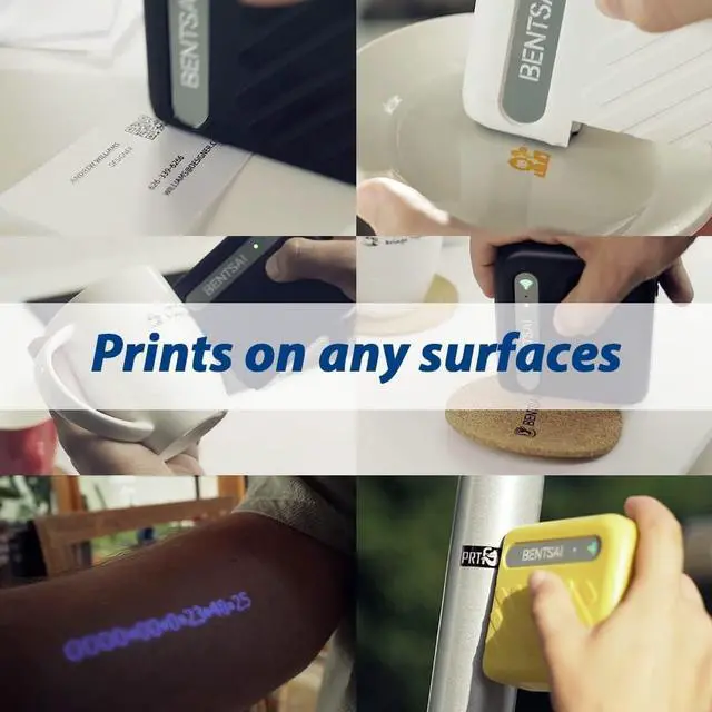 Alt view image 6 of 7 - BENTSAI B10 Mini Handheld Printer Portable Printer Mini Inkjet Printer Wirless WiFi Printer with iOS/Android APP for DIY Printing Tshirt Printing QR Code Date Picture Printing (Yellow)