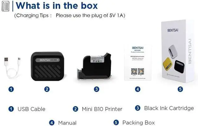 Alt view image 7 of 7 - BENTSAI B10 Mini Handheld Printer Portable Printer Mini Inkjet Printer Wirless WiFi Printer with iOS/Android APP for DIY Printing Tshirt Printing QR Code Date Picture Printing (Yellow)