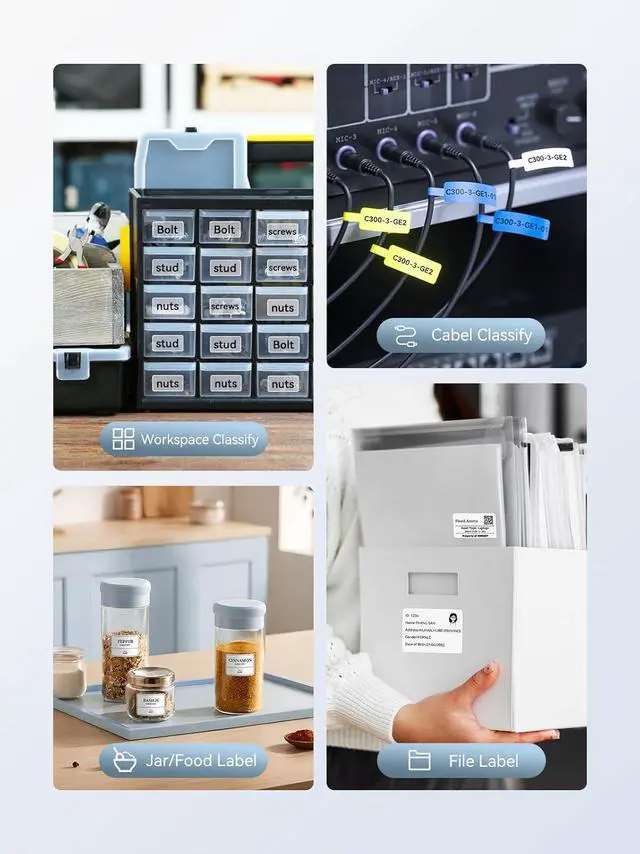 Alt view image 4 of 7 - NIIMBOT B1 Label Maker with 4 Rolls 50x30mm Label for for Small Business,Office,Home,School