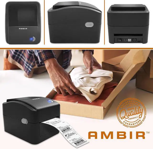 Alt view image 4 of 7 - Ambir LP400 Monochrome Thermal Label Printer, 4x6, USB, Compatible with Shopify, Ebay, UPS, USPS, FedEx, Amazon & Etsy, Supports Multiple Systems