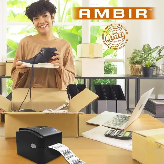 Alt view image 7 of 7 - Ambir LP400 Monochrome Thermal Label Printer, 4x6, USB, Compatible with Shopify, Ebay, UPS, USPS, FedEx, Amazon & Etsy, Supports Multiple Systems