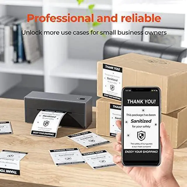 Alt view image 5 of 7 - MUNBYN 130B Bluetooth Thermal Label Printer+4x6 Inch Direct Thermal Labels, 1000 Labels/2 Stacks+Purple Label Holder