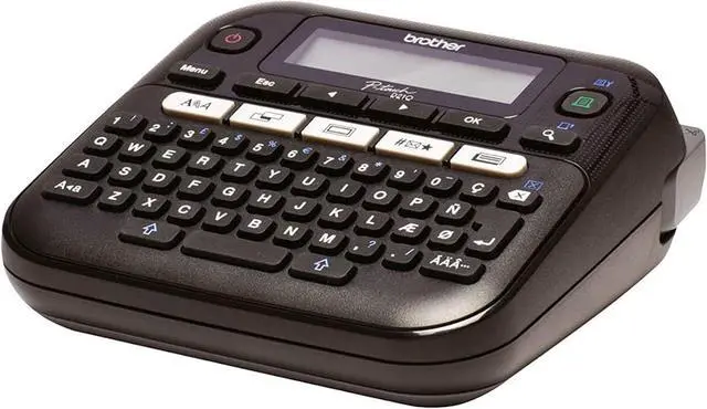 Main image of Brother PT-D210VP Label Maker, P-Touch Label Printer, Desktop, QWERTY Keyboard, Up to 12mm Labels, Includes Carry Case/AC Adapter/12mm Black on White Tape Cassette, UK Plug