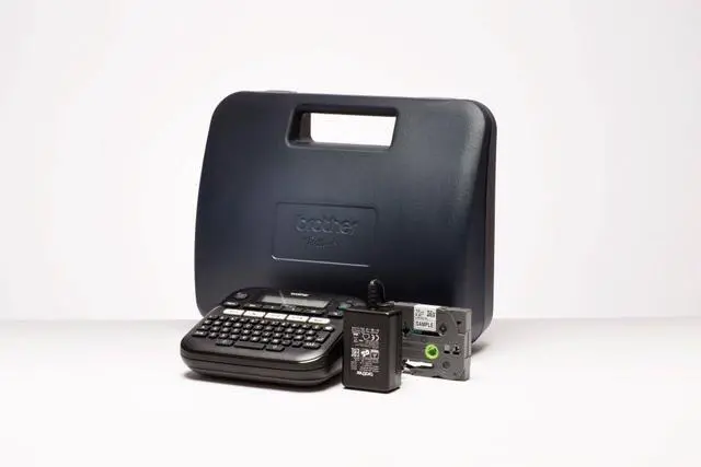 Alt view image 4 of 5 - Brother PT-D210VP Label Maker, P-Touch Label Printer, Desktop, QWERTY Keyboard, Up to 12mm Labels, Includes Carry Case/AC Adapter/12mm Black on White Tape Cassette, UK Plug