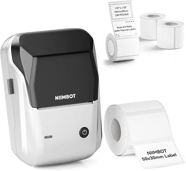 Main image of NIIMBOT B1 Label Maker with 1 Roll 50x30mm Labels and 3 Rolls 40x30mm Labels for for Small Business,Office,Home,School