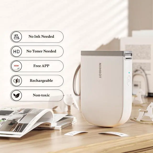 Alt view image 6 of 7 - NIIMBOT D11H Label Maker Machine with 1 Roll 0.47" × 1.57" Labels and 3 Rolls 0.55" X 2.36" White Labels for School Home Office