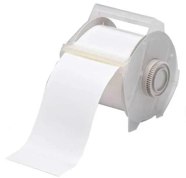 Main image of Brady High Adhesion Vinyl Label Tape (113111) - White Vinyl Film - Compatible with GlobalMark Industrial Label Printer - 100' Length, 2.25" Width