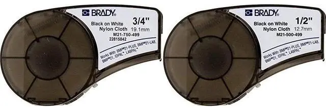Main image of Brady Authentic Multi-Purpose Nylon Labels for Wire Marking and Lab Identification, 0.75" and 0.5" Widths