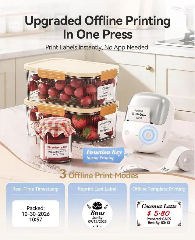 Alt view image 2 of 3 - NIIMBOT B2 Pro Bluetooth Label Maker, 300DPI HD Thermal Sticker Printer