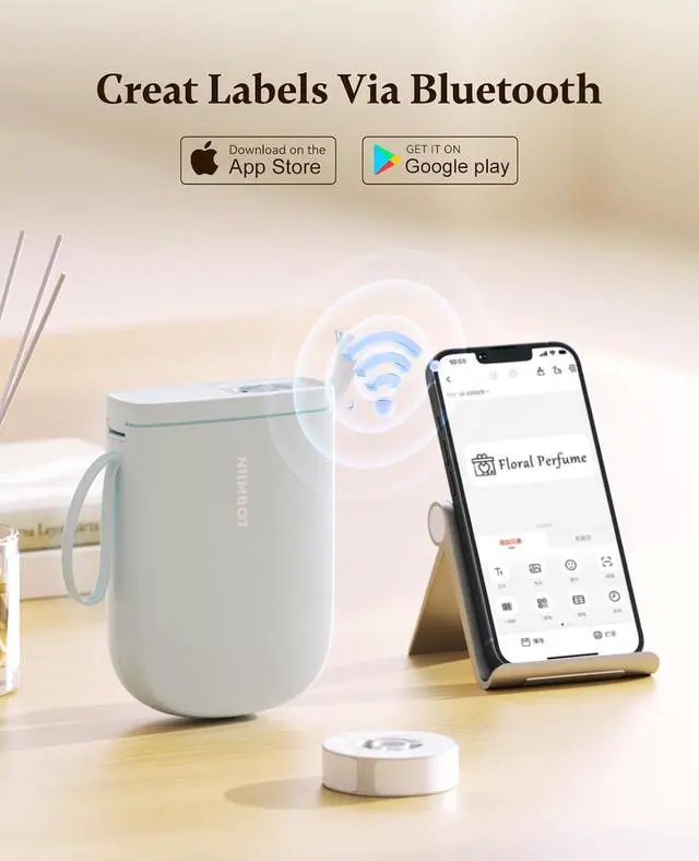 Alt view image 5 of 7 - NIIMBOT D11H Label Maker Machine with 1 Roll 0.47" × 1.57" Labels and 3 Rolls 0.55" X 2.36" White Labels for School Home Office