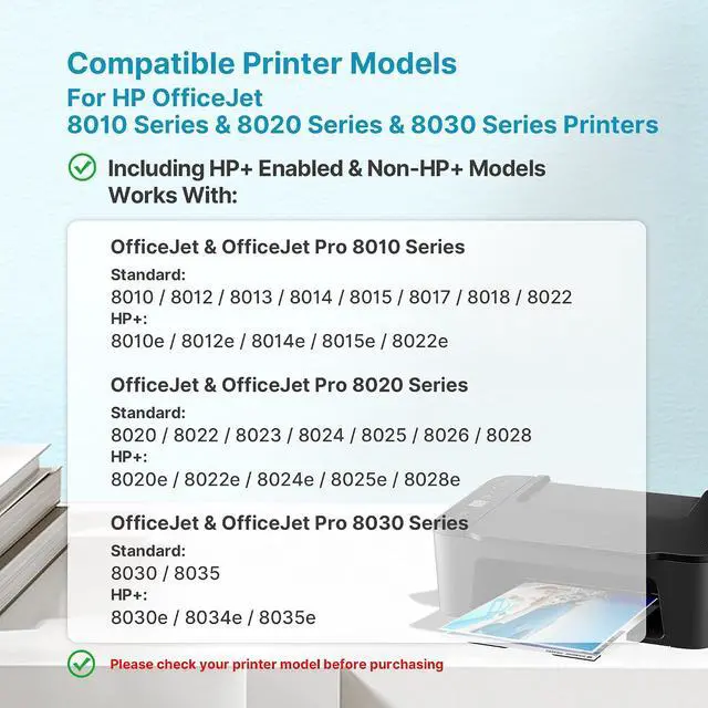 Alt view image 2 of 7 - 910XL Ink Cartridges for HP Printers Remanufactured Ink Cartridges Replacement for HP 910 Ink HP910 Work for OfficeJet Pro 8025e 8025 8028e 8028 8035e 8035 OfficeJet 8015e 8022e 8015 Printers