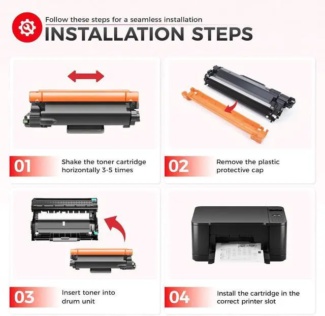 Alt view image 6 of 7 - TN830 TN830XL Toner 2 Pack Black High Yield Replacement for Brother TN-830 XL/V/R TN 830 XL TN-830XL Cartridge for Brother Printer DCP-L2640DW HL-L2460DW MFC-L2820DW HL-L2405W HL-L2400D Printer Ink