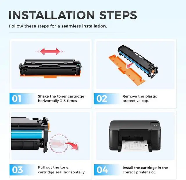 Alt view image 4 of 7 - 206X Toner Cartridge Set 4-Pack High Yield Replacement for HP 206X 206A Toner Compatible with HP Color LaserJet Pro MFP M283cdw M283fdn M283fdw M282nw M255dw M255nw Printer (Black Cyan Magenta Yellow)