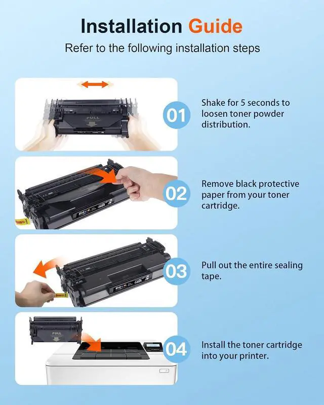 Alt view image 3 of 7 - E-Z Ink Pro 148A Toner Cartridge 4001n 4101fdw Replacement for HP 148A Toner Cartridge W1480A 148X W1480X to Use with HP LaserJet Pro 4001n 4101fdw 4001dn 4001dw 4101fdn 4101dw Printer (2 Pack)
