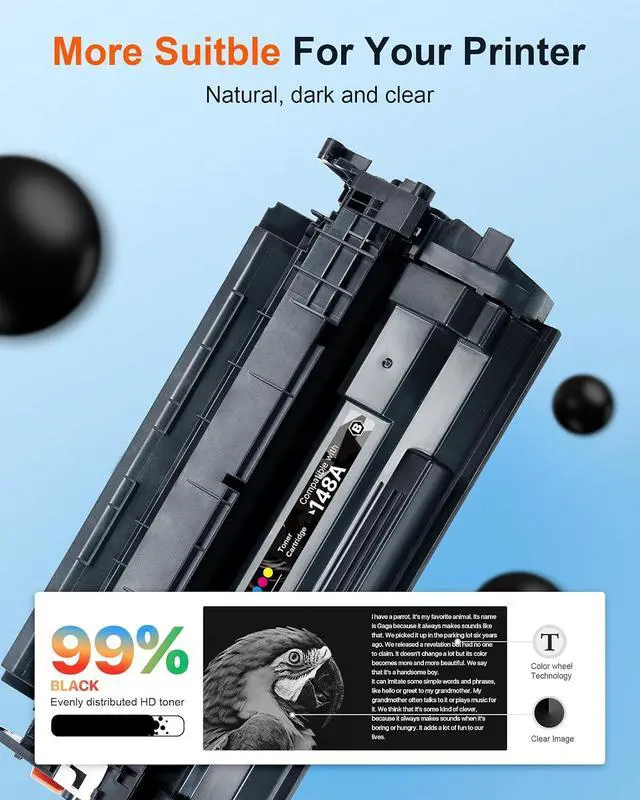 Alt view image 5 of 7 - E-Z Ink Pro 148A Toner Cartridge 4001n 4101fdw Replacement for HP 148A Toner Cartridge W1480A 148X W1480X to Use with HP LaserJet Pro 4001n 4101fdw 4001dn 4001dw 4101fdn 4101dw Printer (2 Pack)