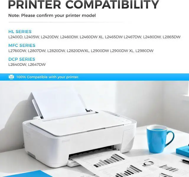 Alt view image 2 of 7 - DR830 Drum Unit (NOT TN830XL TN830 Toner) 2-Pack Replacement for Brother DR830 DR-830 Drum Compatible with Brother HL-L2460DW HL-L2405W HL-L2480DW MFC-L2820DW DCP-L2640DW MFC-L2900DW HL-L2400D Printer
