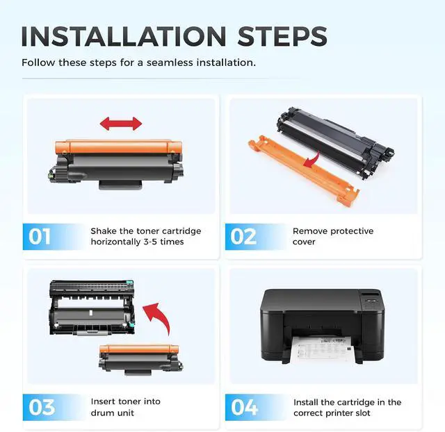 Alt view image 4 of 7 - DR830 Drum Unit (NOT TN830XL TN830 Toner) 2-Pack Replacement for Brother DR830 DR-830 Drum Compatible with Brother HL-L2460DW HL-L2405W HL-L2480DW MFC-L2820DW DCP-L2640DW MFC-L2900DW HL-L2400D Printer