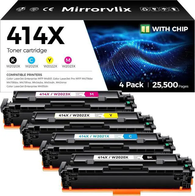Main image of 414X Toner Cartridges Set 4-Pack Replacement for HP 414X 414A Toner Compatible for HP Color Laserjet Pro MFP M479fdw M479fnw M479dw M454dw M454dn M454nw M480f M455dn Printer Black Cyan Magenta Yellow