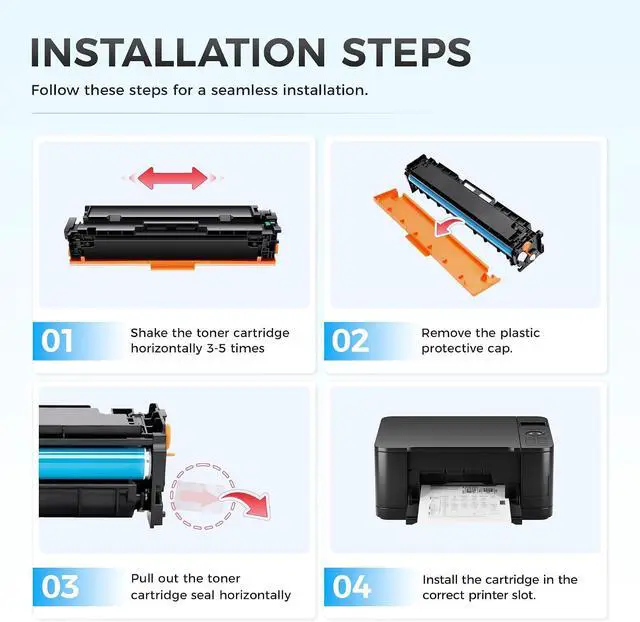 Alt view image 4 of 7 - 414X Toner Cartridges Set 4-Pack Replacement for HP 414X 414A Toner Compatible for HP Color Laserjet Pro MFP M479fdw M479fnw M479dw M454dw M454dn M454nw M480f M455dn Printer Black Cyan Magenta Yellow
