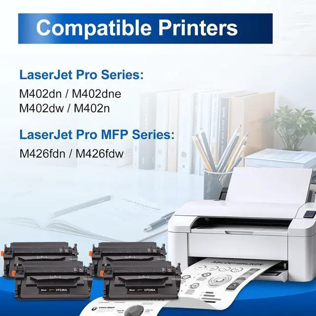 Alt view image 3 of 6 - InkNI Compatible 26A Toner Cartridge for HP 26A 26X CF226A CF226X, Black