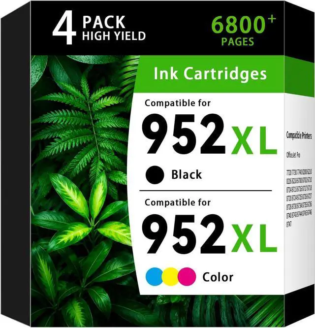 Main image of 952XL Ink Cartridges Combo Pack Compatible with HP 952XL-4PK(1BK/1C/1M/1Y)