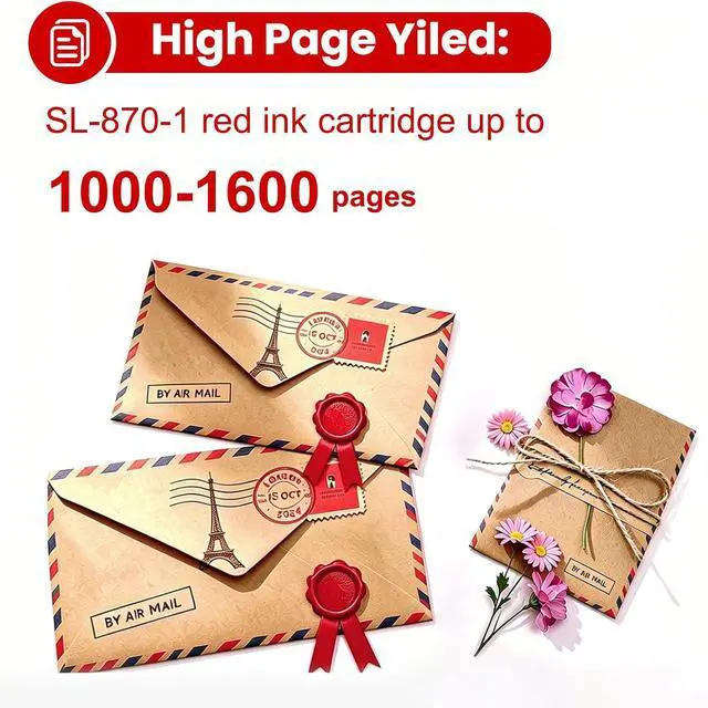 Alt view image 3 of 6 - SL-870-1 Postage Red Ink Cartridge 18ML 2-Pack