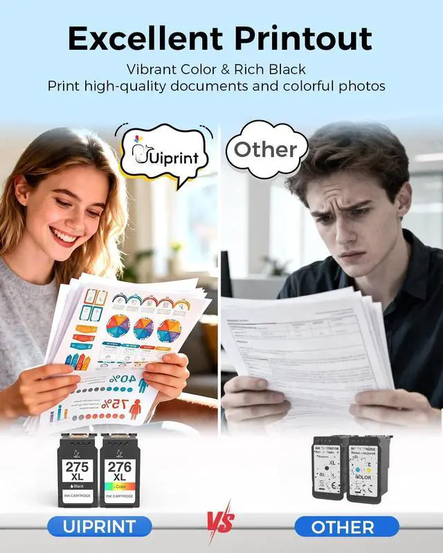 Alt view image 6 of 7 - 275 and 276 Ink Cartridges Replacement for Canon Ink 275 and 276 XL