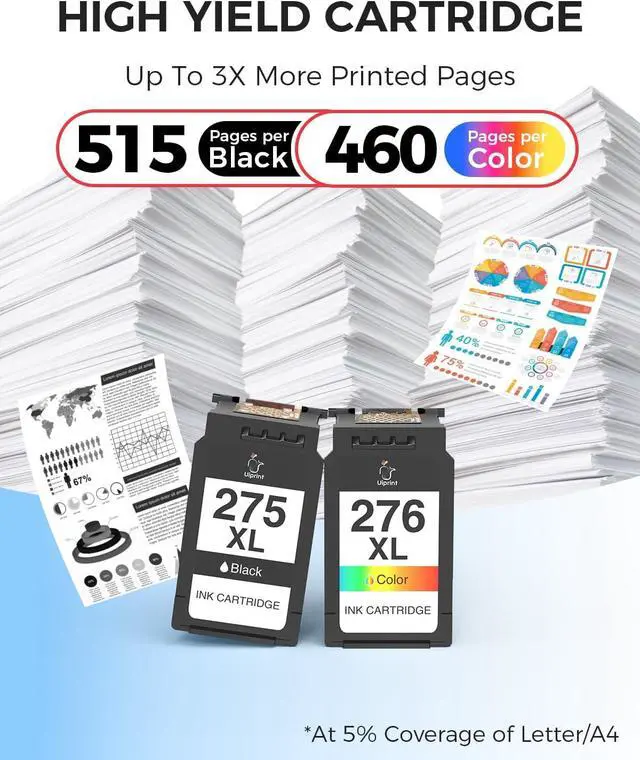 Alt view image 2 of 7 - 275 and 276 Ink Cartridges Replacement for Canon Ink 275 and 276 XL