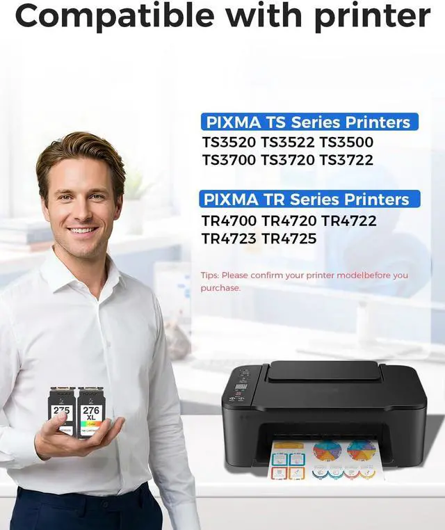 Alt view image 3 of 7 - 275 and 276 Ink Cartridges Replacement for Canon Ink 275 and 276 XL