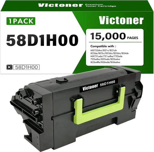 Main image of VICTONER 58D1H00 Black Toner Cartridge 58D1000 High Yield MS821n MS823dn