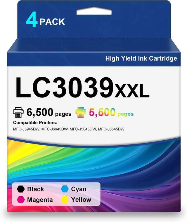 Main image of Ultra High Yield LC3039 LC3039XXL Ink Cartridges LC3039BK LC3039C LC3039M LC3039Y Ink 4-Pack Replacement for Brother MFC-J5945DW MFC-J6945DW MFC-J5845DW MFC-J6545DW Printers