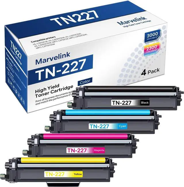 Main image of TN227 Toner Cartridges Set 4 Pack Compatible for Brother HL-L3270CDW