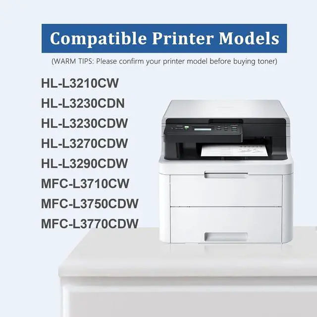 Alt view image 2 of 6 - TN227 Toner Cartridges Set 4 Pack Compatible for Brother HL-L3270CDW