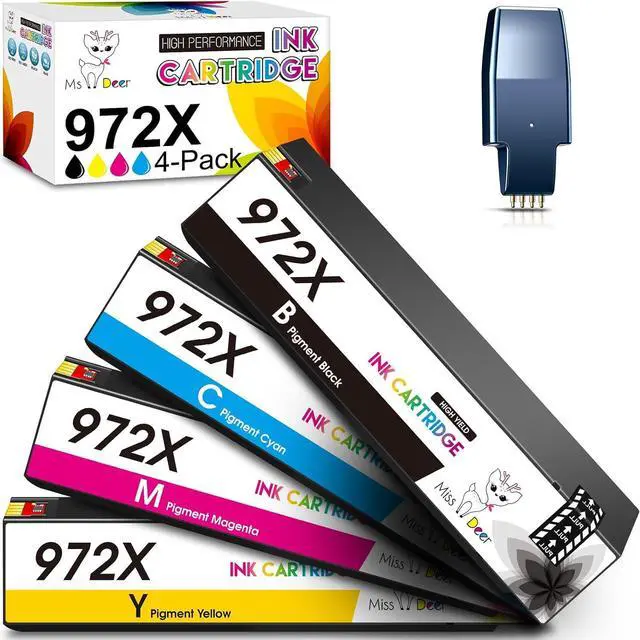Main image of 972X Ink Cartridges High Yield Miss Deer Compatible for HP 972 X 972A Combo