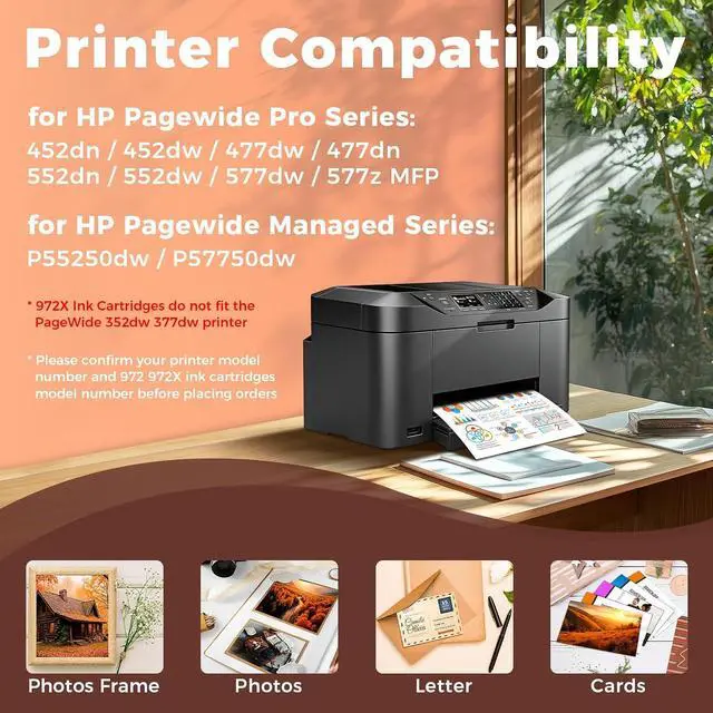 Alt view image 4 of 7 - 972X Ink Cartridges High Yield Miss Deer Compatible for HP 972 X 972A Combo