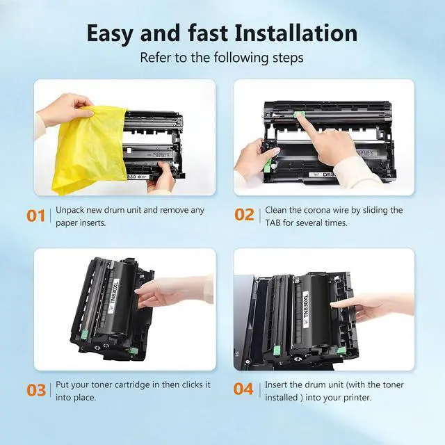 Alt view image 5 of 7 - DR830 Drum 2 Pack (Not Toner) Replacement for Brother DR830 Drum DR-830 TN830 TN-830 Drum Unit Use with HL-L2460DW DCP-L2640DW HL-L2480DW HL-L2400D HL-L2405W MFC-L2820DW Printer