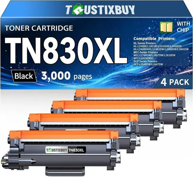 Main image of TN830XL High Yield Toner Cartridge Replacement for Brother TN830XL TN830 830XL