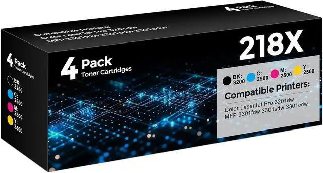 Main image of YQSLPBM 218X Toner Cartridges 4 Pack Compatible for HP 218A 218X Toner