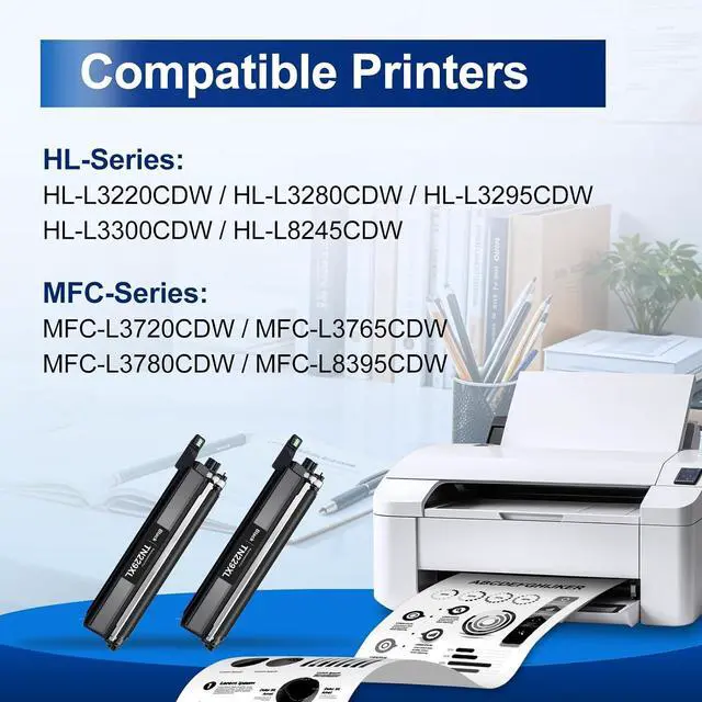 Alt view image 2 of 7 - TN229XL Black TN229XLBK MFC-L3780CDW Compatible for Brother TN229XL TN229