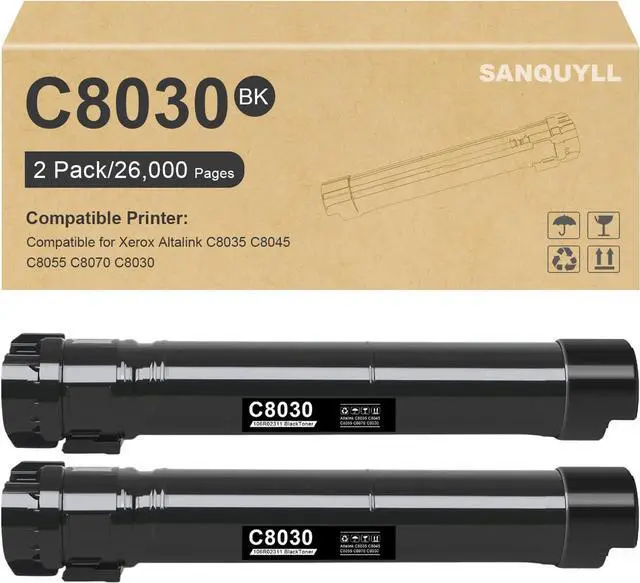 Main image of C8030 C8045 Black Toner Cartridge Compatible for Xerox Altalink C8030 C8035 C8045 C8055 C8070 Toner for 006R01697 Cartridge High Yield 26,000 Pages (2 Black)