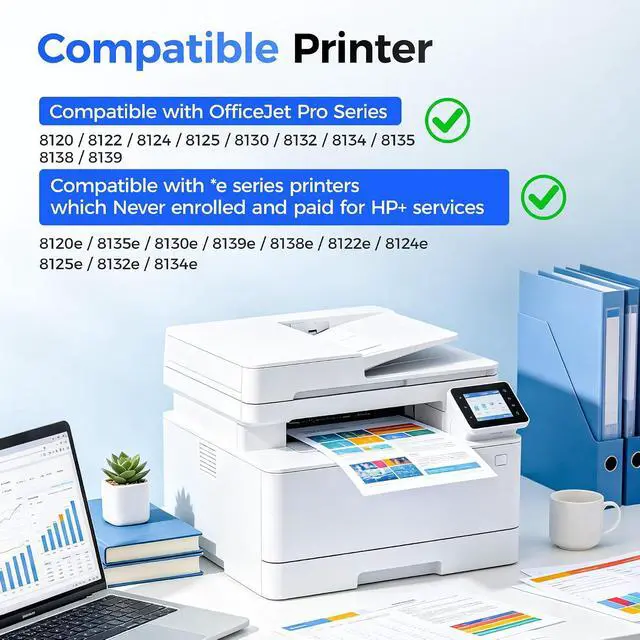 Alt view image 2 of 7 - 923 923e Ink Cartridges with chip 4-Pack High Yield Replacement for HP 923e 923XL 923 Ink Compatible for HP OfficeJet Pro 8135e 8138e 8139e 8122e 8120 8123 8130 8133 Printers Black Cyan Magenta Yellow