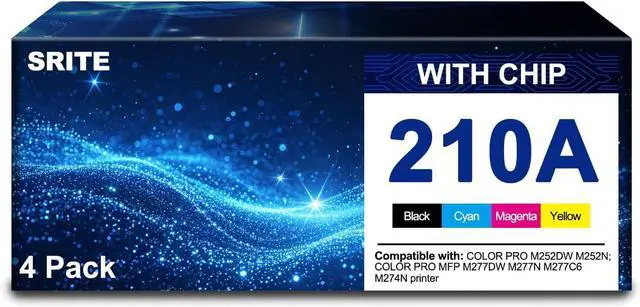 Main image of SRITE 210A Toner Cartridge 4 Pack Compatible with HP 210A Toner cartridges