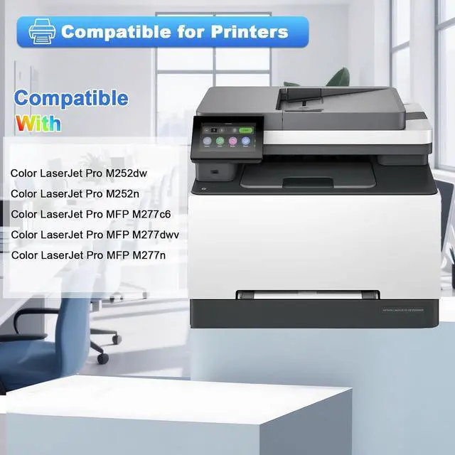 Alt view image 2 of 7 - 201A Toner Cartridges 4 Pack M277dw Replacement for HP 201A 201X CF400A for HP Color LaserJet Pro M274n M252dw m277 M252 M277c6 Printer (B/C/M/Y Color)